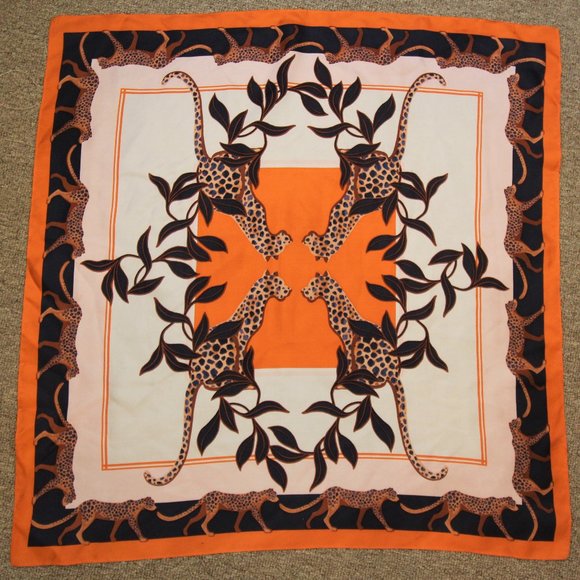 Ann Taylor 100% Silk Cheetah Square Scarf - Picture 2 of 6